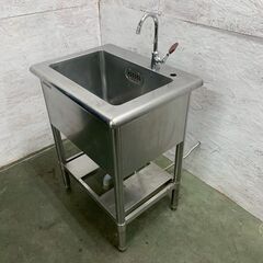 【FUJIMAK】 フジマック 1槽シンク 水栓付き W600×D450×H800 業務用 厨房 厨房用品 店舗 店舗用品 飲食 キッチン A0556の画像