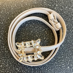 K2510-060 ベルト レディース ひとつ穴  ピンクベージュ 使用感有りの画像