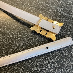 K2510-060 ベルト レディース ひとつ穴  ピンクベージュ 使用感有りの画像