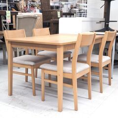 ダイニング5点セット　ニトリ　DT ビークSP LBR　リユース品　価格　19,250円の画像