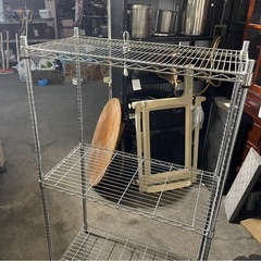 3段　スチールラック　メタルラック　棚　収納　便利　ポール径25㎜　W900×D460×H1550　中古　③の画像