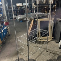 4段　スチールラック　メタルラック　棚　収納　便利　ポール径25㎜　W850×D400×H1510　中古　③の画像