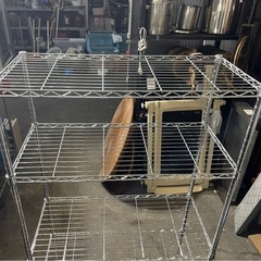 4段　スチールラック　メタルラック　棚　収納　便利　ポール径25㎜　W850×D400×H1510　中古　③の画像