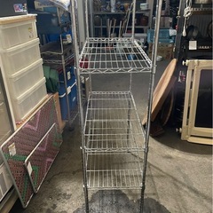 4段　スチールラック　メタルラック　棚　収納　便利　ポール径25㎜　W850×D400×H1510　中古　③の画像