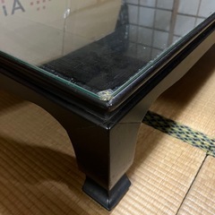 座卓 ガラス天板付きの画像