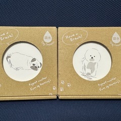 珪藻土 コースター 日本製 犬柄 2枚セットポペット made in japanの画像