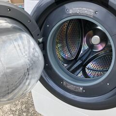 シャープ２０１９年製　 SHARP ドラム式プラズマクラスター洗濯乾燥機 洗濯7kg/乾燥3.5kg 左開き ホワイト系 ES-S7D-WLの画像