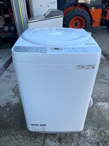 ＳＨＡＲＰ　全自動洗濯機　６．０ｋｇ　ホワイト　２０１９年製　抗菌・防カビ加工　ガンコ汚れ・おしゃれ着コース　ほぐし運転　ＥＳ－ＧＥ６Ｃ