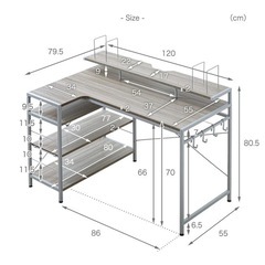 美品　L字デスク120cmの画像