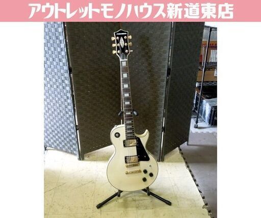 PlayTech レスポールカスタム ホワイト GOLDパーツ仕様 エレキギター ソフトケース付き プレイテック 楽器 札幌市 新道東店