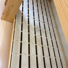 ★さいたま市内配達可★二段ベッド 分離可能 分割可能 木製 2段ベッド 落下防止 すのこ はしご付き 子供部屋 大人も使える　マットレスなし フレームのみの画像