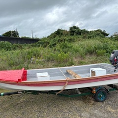 ほぼ満タン船検付き　13ft フィッシングボート　スズキ4馬力の画像