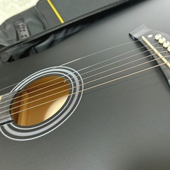 アコースティックギター 38インチ 初心者練習ギター 17点セット 初心者入門用 持ち運び便利 ギターストラップ ソフトギターバッグ ブラックの画像