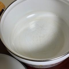 昭和レトロ ホーロー鍋　花柄の画像