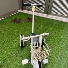 ※無料※三輪車・舵取り棒付き アイボリーの画像