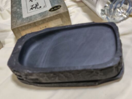 【まだ受付中･送付可能】中古 国指定伝統的工芸品 雄勝硯 五三寸 天然共蓋 雄勝石 宮城県特産 1.12kg 早い者勝ちです✨✨