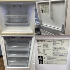 I706 🌈 2022年製の高年式♪ TWINBIRD 冷蔵庫 (146L) ⭐ 動作確認済 ⭐ クリーニング済の画像