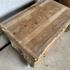木製茶箱 ヴィンテージ 無塗装 木箱 昭和レトロ 収納 古道具の画像
