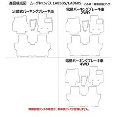 ダイハツ 新型 ムーヴキャンバス LA850S LA860S フロアマットの画像
