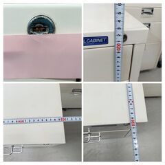 オフィス サイドキャビネット デスクキャビネット キャスター付き ３台 まとめての画像