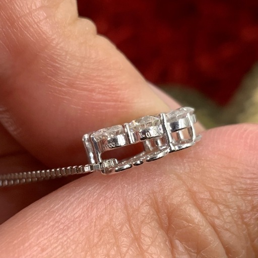 pt900 pt850 ダイヤ付ネックレス　馬蹄　4.1g 1.05ct 約45cm