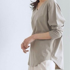 Pierrot Vネック ドルマン カットソー ロングTシャツ 長袖 Mの画像