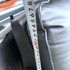 短期使用◆モダンデコ ソファー レザー アイアンベース ブラック 2・3人掛け◆の画像