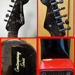 【激レア/日本製JVシリアル】Squier by Fender コンテンポラリー ストラトキャスター HH 赤/黒 80年代フジゲン製　埼玉戸田市配達もOK　ジャパンビンテージエレキギターの画像