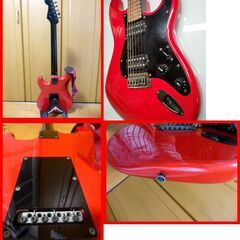 【激レア/日本製JVシリアル】Squier by Fender コンテンポラリー ストラトキャスター HH 赤/黒 80年代フジゲン製　埼玉戸田市配達もOK　ジャパンビンテージエレキギターの画像