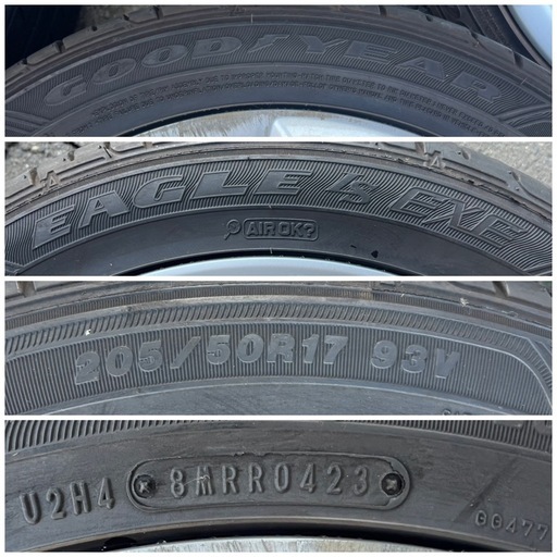 205/50R17 グッドイヤー トヨタ純正ホイール 4本セット
