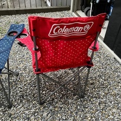 【中古】コールマン　アウトドアチェア　2脚　ドット柄　コールマン　Colemanの画像