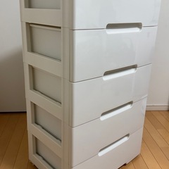 チェスト 5段 白の画像