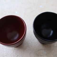 日展作家 森田清照作品　越前塗 布張り 木の葉膳　2名セット　の画像