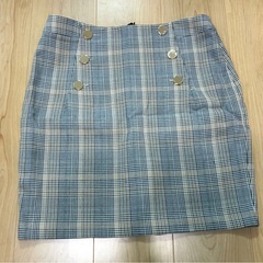 【美品】H&Mチェック柄ひざ丈タイトスカートの画像