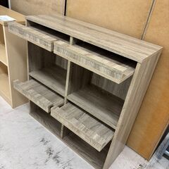 リユースのサカイ栃木店★ジモティ割あり★  収納棚 ベージュ W80×D35×H83 クリーニング済み TC10934の画像