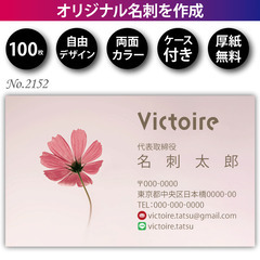 名刺印刷 100枚 両面 フルカラー 紙ケース付 No.2152