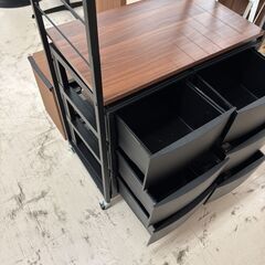 リユースのサカイ栃木店★ジモティ割あり★  ハンガーラック ブラック×ブラウン W73.5×D44×H178.5 クリーニング済み TC10935の画像