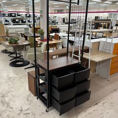 リユースのサカイ栃木店★ジモティ割あり★  ハンガーラック ブラック×ブラウン W73.5×D44×H178.5 クリーニング済み TC10935の画像