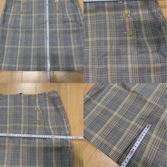 【美品】H&Mチェック柄ひざ丈タイトスカートの画像