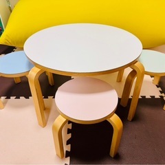 ミニテーブル・椅子(3脚)セットの画像