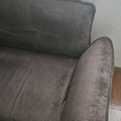 ブラウン コーデュロイ 2~3人掛けソファーの画像