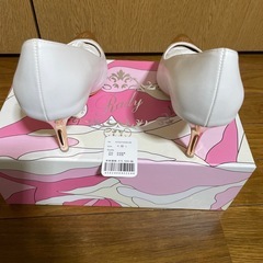 美品☆Rady☆先金ポインテッドトゥスムースパンプス☆Mピンクの画像