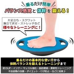 バランスボード バランスディスク 体幹 トレーニング 円 円盤 ゴム 滑り止め コンパクト 前後左右 大人用 子供用 ダイエット サーフィン スケボー 青 ブルーの画像