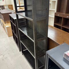 リユースのサカイ栃木店★ジモティ割あり★ 大丸東京店 棚　昭和レトロ ダークブラウン W75.7×D25.7×H149.2 クリーニング済み TC10936の画像