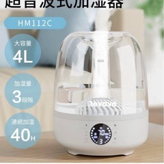 加湿器 超音波式加湿器 抗菌効果 白 レインボーの画像