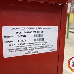 ◇【中古品】スナップオン トップチェスト カギ付き  KRA4059 Snap-onの画像