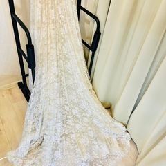 【袖付きAライン】レースウェディングドレスの画像