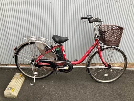 707  パナソニック新機種電動アシスト自転車vivi26インチレッドボディー
