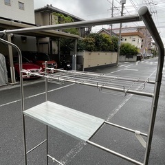 f●■ランドリーラック・幅66〜95×最大奥行(脚元)45×高さ187cmの画像