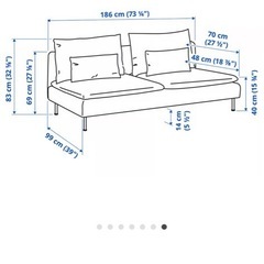 IKEA 3人掛けソファーの画像
